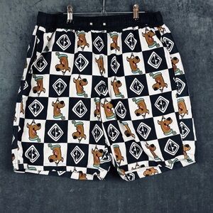 Scooby-Doo Checkered Men's Swim Trunks - Black and White